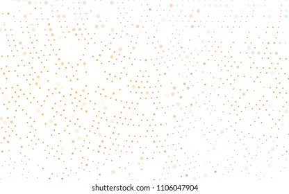 Light Orange vector  cover with spots. Illustration with set of shining colorful abstract circles. Pattern can be used as texture of water, rain drops.