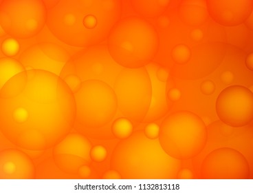 Light Orange vector cover with spots. Illustration with set of shining colorful abstract circles. The pattern can be used for aqua ad, booklets.