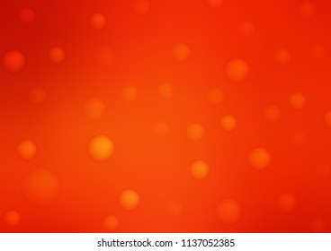Light Orange vector cover with spots. Illustration with set of shining colorful abstract circles. The pattern can be used for beautiful websites.