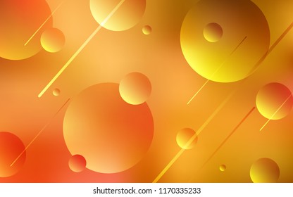 Light Orange vector cover with spots. Glitter abstract illustration with blurred drops of rain. Completely new template for your brand book.