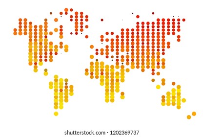 Light Orange vector cover with spots. Blurred bubbles on abstract background with colorful gradient. Pattern of water, rain drops.