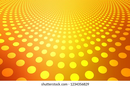 Light Orange vector cover with spots. Blurred decorative design in abstract style with bubbles. Pattern can be used for futuristic ad, booklets.