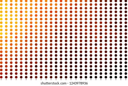 Light Orange vector cover with spots. Glitter abstract illustration with blurred drops of rain. Pattern of water, rain drops.