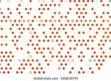 Light Orange vector cover with spots. Modern abstract illustration with colorful water drops. Pattern of water, rain drops.