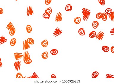 Light Orange vector cover with spots. Abstract illustration with colored bubbles in nature style. Pattern of water, rain drops.