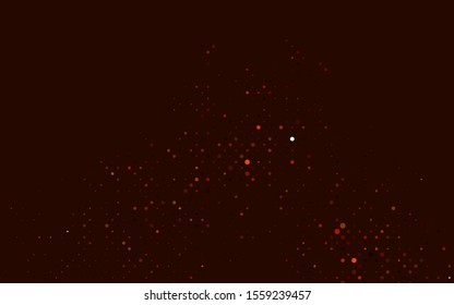 Light Orange vector cover with spots. Illustration with set of shining colorful abstract circles. Pattern of water, rain drops.