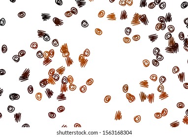 Light Orange vector cover with spots. Blurred decorative design in abstract style with bubbles. Pattern of water, rain drops.