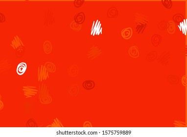 Light Orange vector cover with spots. Abstract illustration with colored bubbles in nature style. Pattern of water, rain drops.