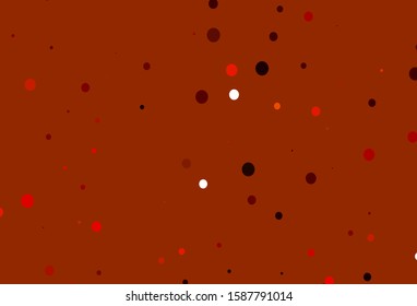 Light Orange vector cover with spots. Blurred decorative design in abstract style with bubbles. Template for your brand book.