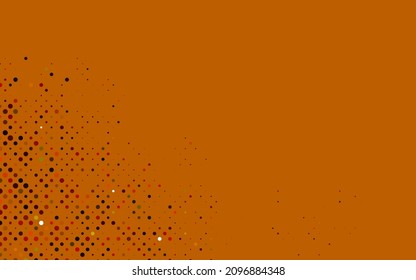 Cubierta vectorial de naranja claro con manchas. Ilustración abstracta con burbujas de colores al estilo natural. Patrón de anuncios, folletos.