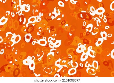 Light Orange vector cover with spots. Glitter abstract illustration with blurred drops of rain. Completely new template for your brand book.