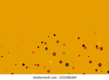Cubierta vectorial de naranja claro con manchas. Ilustración con un conjunto de círculos abstractos de colores brillantes. Patrón de anuncios, folletos.