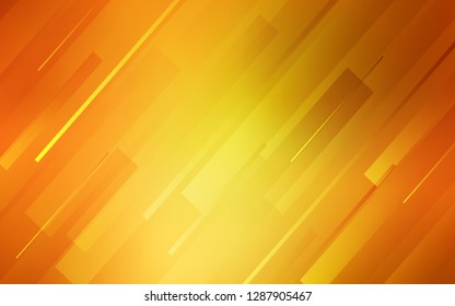 Light Orange vector cover with stright stripes. Glitter abstract illustration with colored sticks. Template for your beautiful backgrounds.