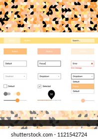 Light Orange vector design ui kit with dots. Colorful ui/ux kit with header consisted of spheres. This template you can use for landing pages.