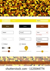 Light Orange vector design ui kit with dots. Decorative ui kit design in abstract style with colorful dots. This sample is for your website.
