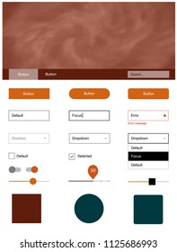 Light Orange vector design ui kit with universe stars. Colorful ui/ux kit with header consisted of clouds & stars. This sample is for your landing page.
