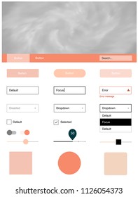 Light Orange vector design ui kit with universe stars. Colorful Style guide with stars on abstract background. Modern template for your landing page.