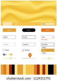 Light Orange vector design ui kit with curved circles. Glitter abstract illustration with blurred bubble shapes.. Simple colorful design for websites.