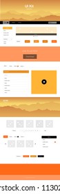 Light Orange vector design ui kit with landscape. Decorative ui kit design in abstract style with colorful rocks. This sample is for your tourist website.