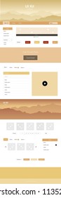 Light Orange vector design ui kit with landscape. Decorative ui kit design in abstract style with colorful rocks. Template for landing pages of leisure.