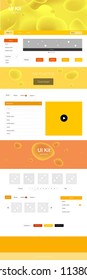 Light Orange vector design ui kit with curved circles. Shining curly illustration in marble style with gradient. This sample is for your landing page.