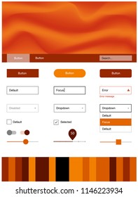 Light Orange vector design ui kit with curved circles. Creative illustration in halftone marble style with gradient. This template you can use for landing pages.