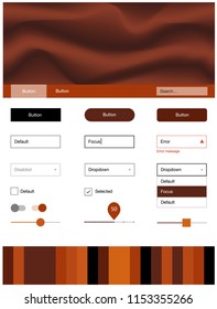 Light Orange vector design ui kit with curved circles. Colorful illustration in abstract memphis style with gradient. Modern template for your landing page.