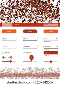 Light Orange vector design ui kit with dots. Beautiful ui ux kit with colorful dots in its header. This sample is for your website.