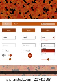 Light Orange vector design ui kit with dots. Decorative ui kit design in abstract style with colorful dots. This sample is for your website.