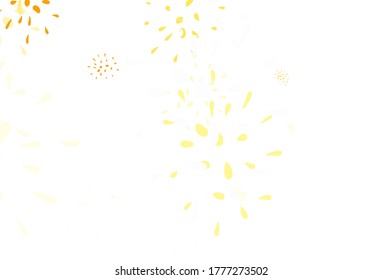 Light Orange vector doodle backdrop with leaves. Modern geometrical abstract illustration with leaves. Colorful pattern for kid's books.