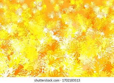 Light Orange vector doodle background with branches. Sketchy doodles on white background. The best design for your business.