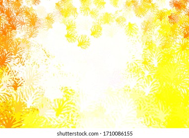 Light Orange vector doodle background with branches. Sketchy doodles on white background. The best design for your business.