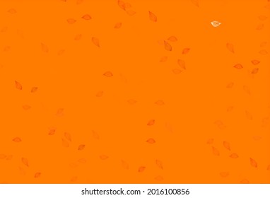 Light Orange vector doodle background. An elegant bright illustration with leaves in Natural style. The template for background of cell phones.
