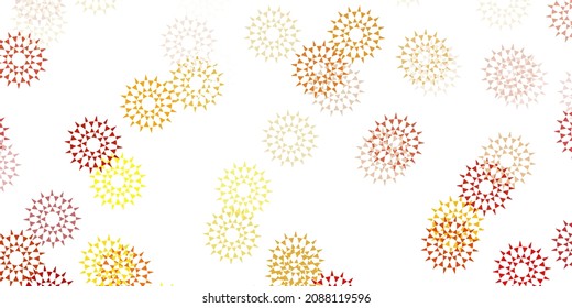 Light orange vector doodle background with flowers. Illustration with abstract colorful flowers with gradient. Best design for your business.