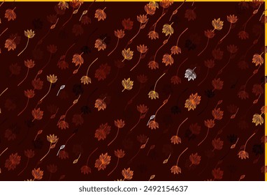 Light Orange vector doodle background. Colorful illustration in doodle style with leaves. Pattern for coloring books and pages for kids.