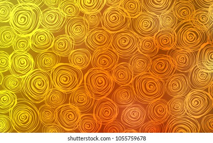 Light Orange vector doodle blurred pattern. Sketchy doodles with roses on blurred background. The completely new template can be used for your brand book.