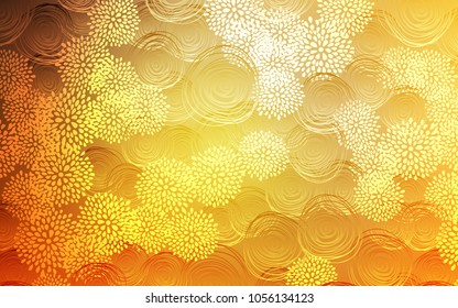 Light Orange vector doodle blurred template. Blurred decorative design in Indian style with flowers. A completely new design for your business.