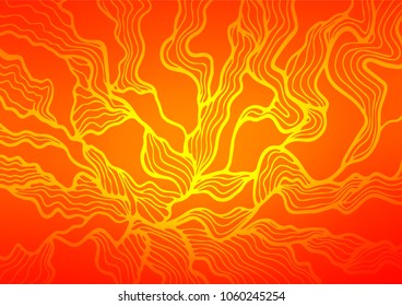 Light Orange vector doodle blurred template. Creative illustration in blurred style with doodles and Zen tangles. A completely new template for your business design.