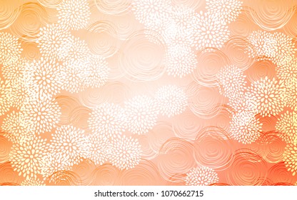 Light Orange vector doodle blurred pattern. flowers on elegant natural pattern with gradient. The template can be used as a background for cell phones.