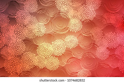 Light Orange vector doodle blurred template. flowers on elegant natural pattern with gradient. A completely new template for your business design.