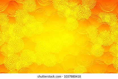 Light Orange vector doodle bright layout. A completely new color illustration in doodle style with flowers. A new texture for your design.
