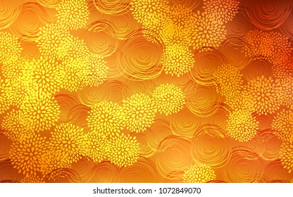 Light Orange vector doodle bright pattern. Creative illustration in blurred style with flowers. The pattern can be used for wallpapers and coloring books.