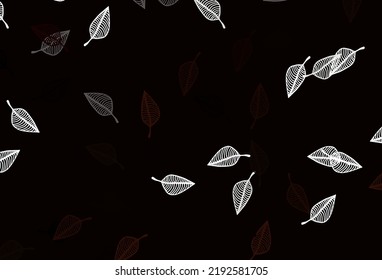 Light Orange vector doodle cover. Smart decorative design in natural style with leaves. The template for background of cell phones.