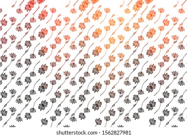 Light Orange vector doodle layout. An elegant bright illustration with leaves in Natural style. Completely new design for your business.