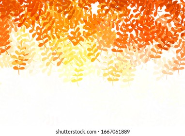 Light Orange vector doodle layout with leaves. An elegant bright illustration with leaves in Natural style. The best design for your business.