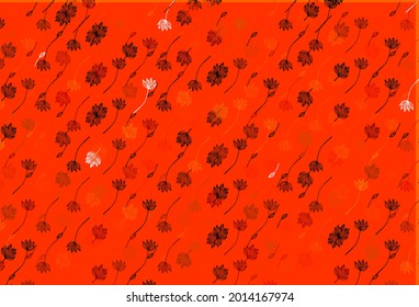 Light Orange vector doodle layout. An elegant bright illustration with leaves in Natural style. Completely new design for your business.