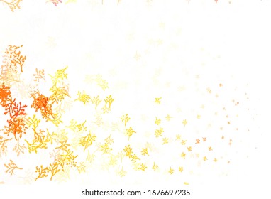 Light Orange vector doodle pattern with sakura. Creative illustration in blurred style with leaves, branches. Colorful pattern for kid's books.