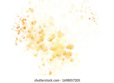 Light Orange vector doodle pattern with branches. Glitter abstract illustration with leaves and branches. New design for your business.