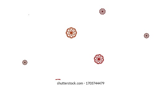 Light Orange vector doodle pattern with flowers. Abstract illustration with flowers in Origami style. Smart design for leaflets, books.