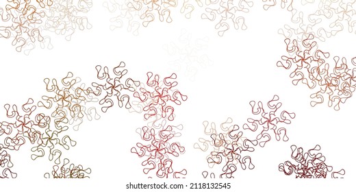 Light orange vector doodle pattern with flowers. Colorful flowers in natural style on simple background. Smart design for wrapping, wallpapers.